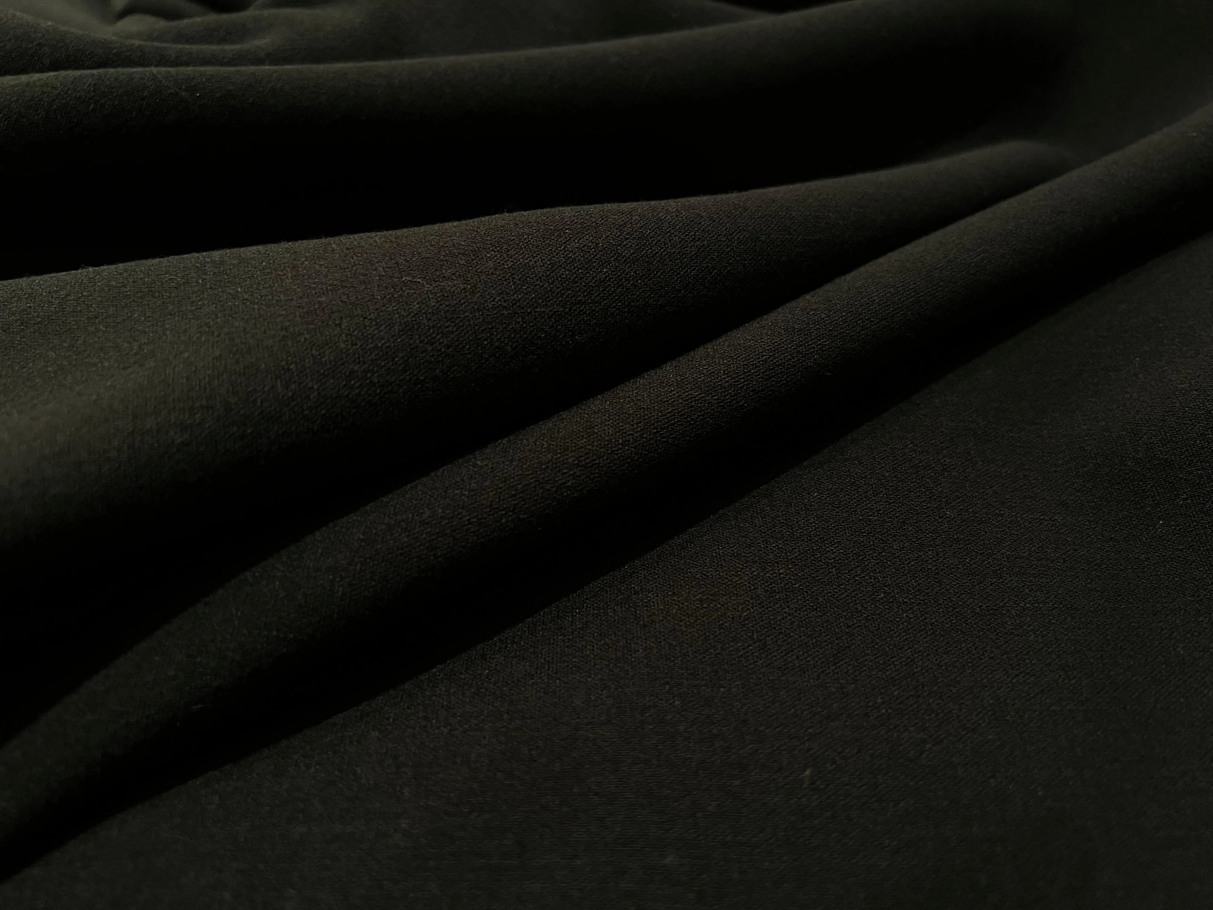 CRÊPE DE LAINE LOURD EXTENSIBLE NOIR - My Little Coupon - tissu - coudre