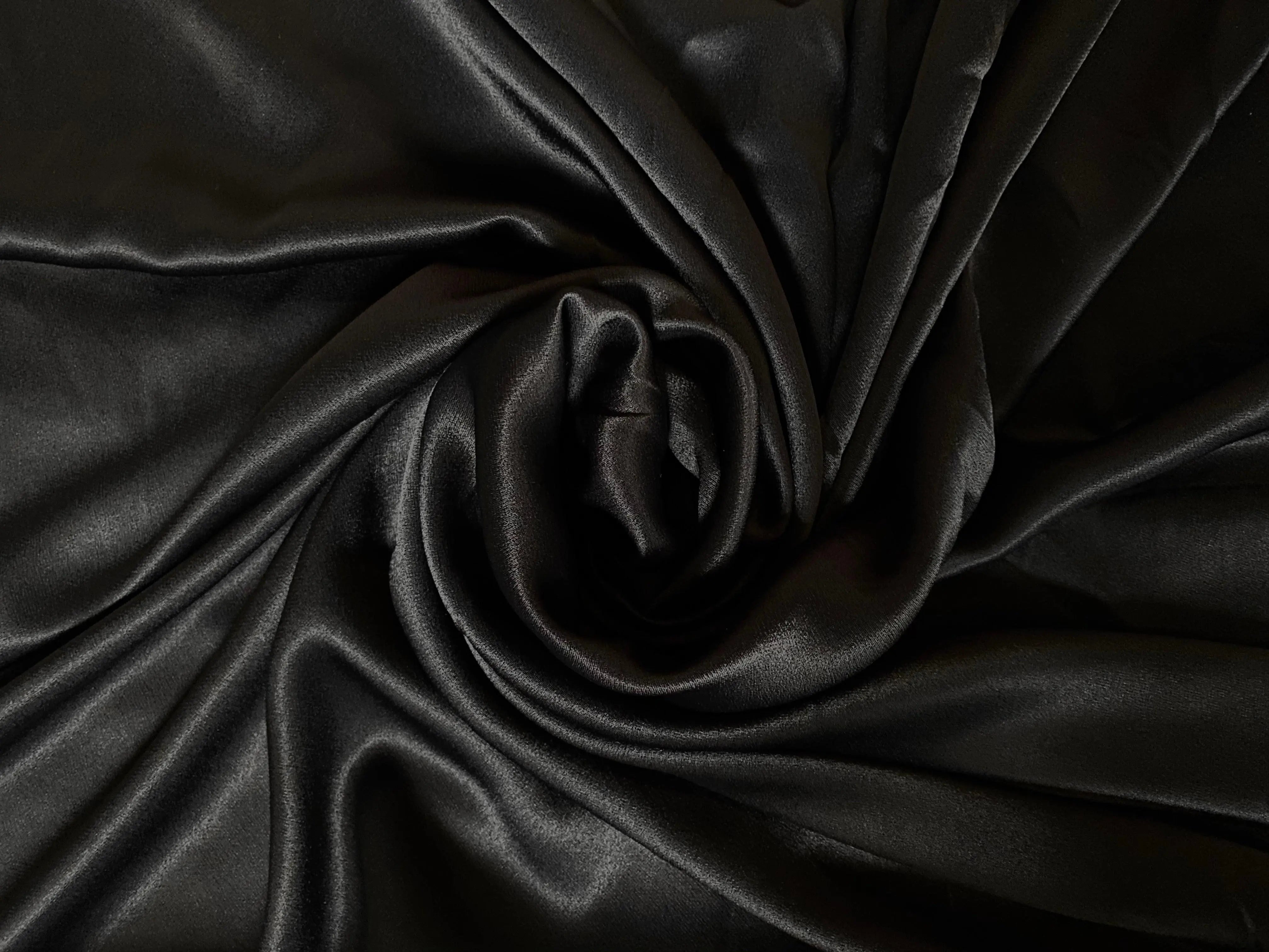 CREPE ENVERS SATIN NOIR ACÉTATE VISCOSE - My Little Coupon - tissu - coudre