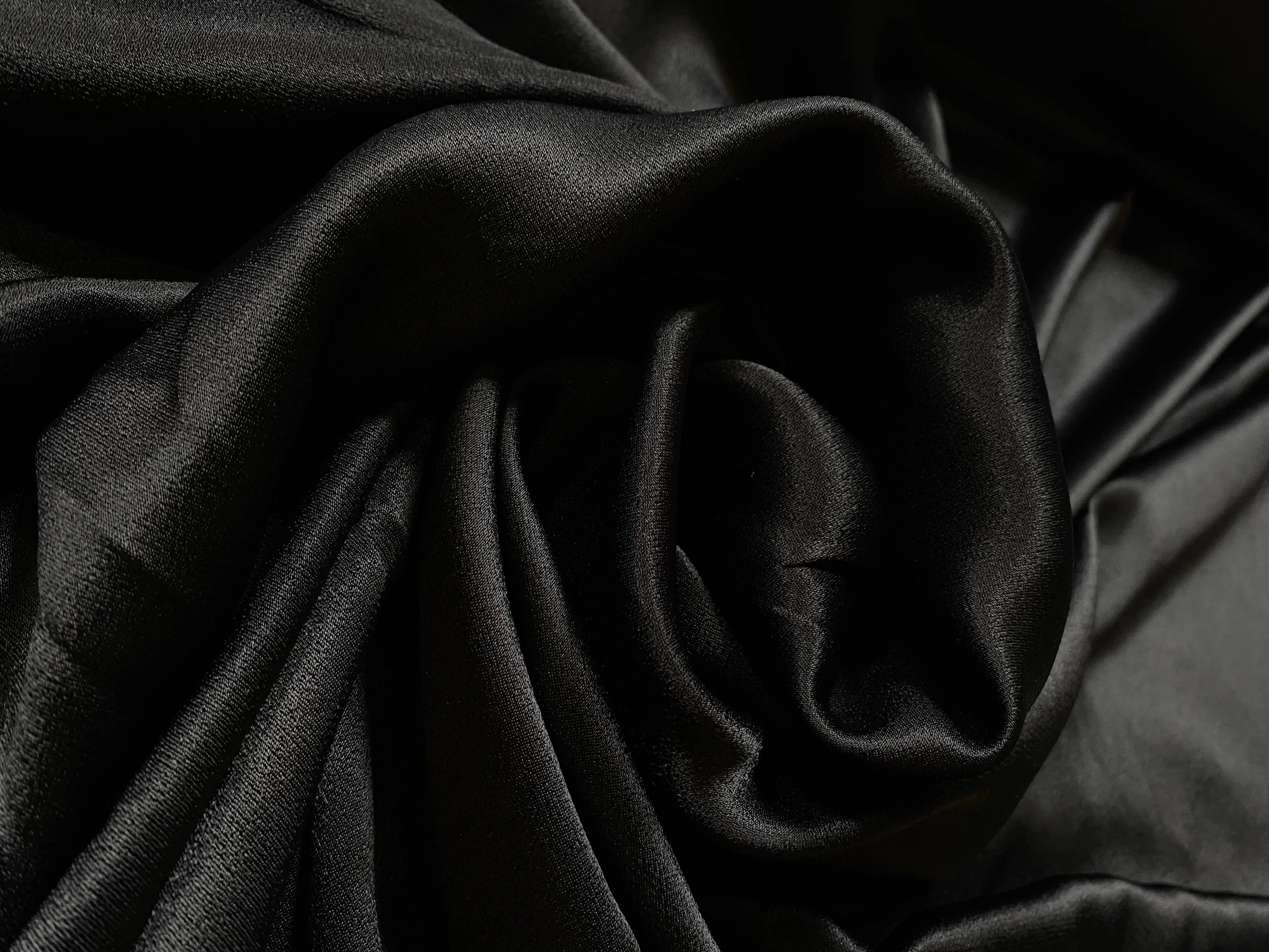 CREPE ENVERS SATIN NOIR ACÉTATE VISCOSE - My Little Coupon - tissu - coudre