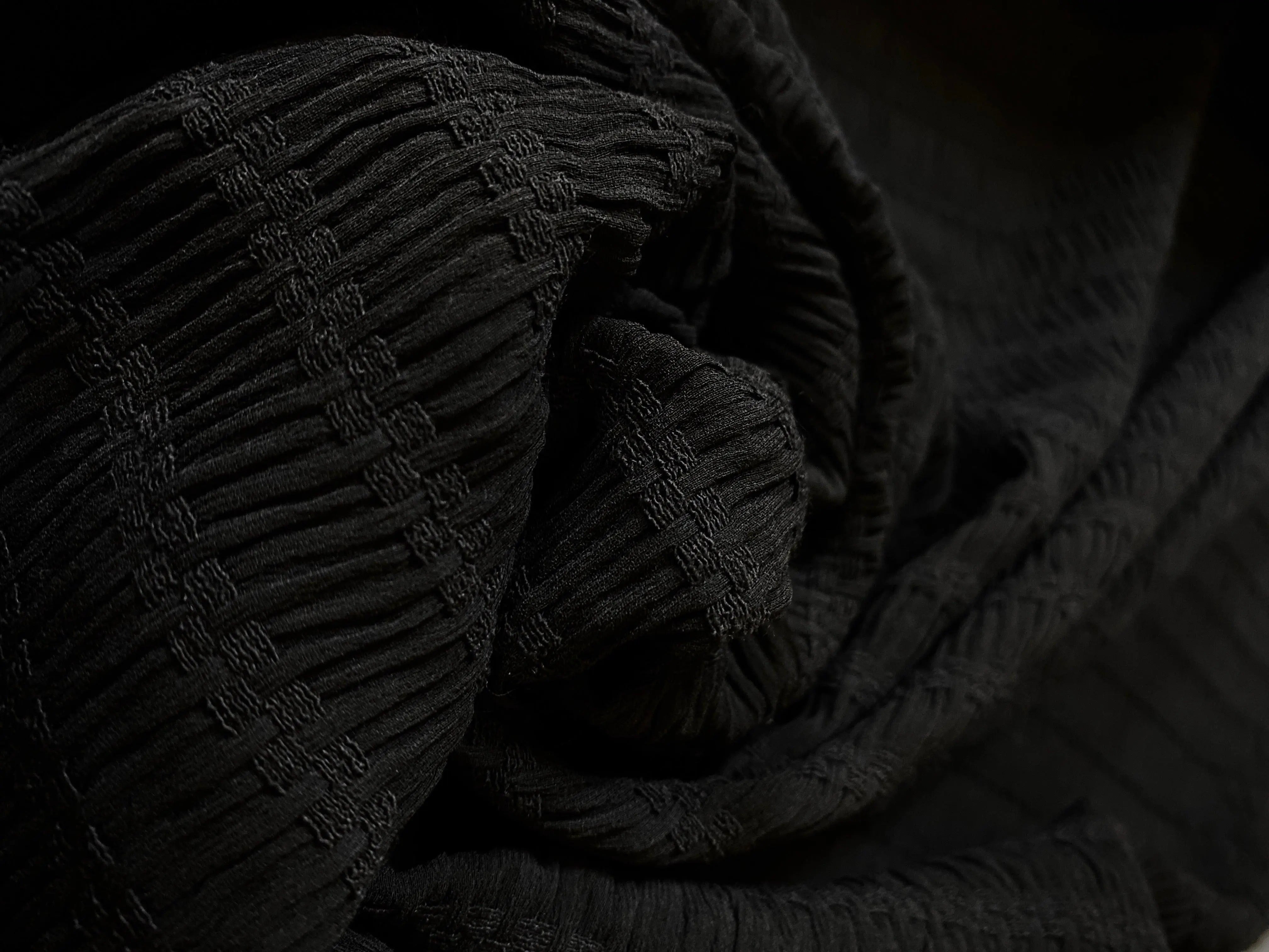 CRÊPON RAYURES HORIZONTALES NOIRE 96%VISCOSE - My Little Coupon - tissu - coudre
