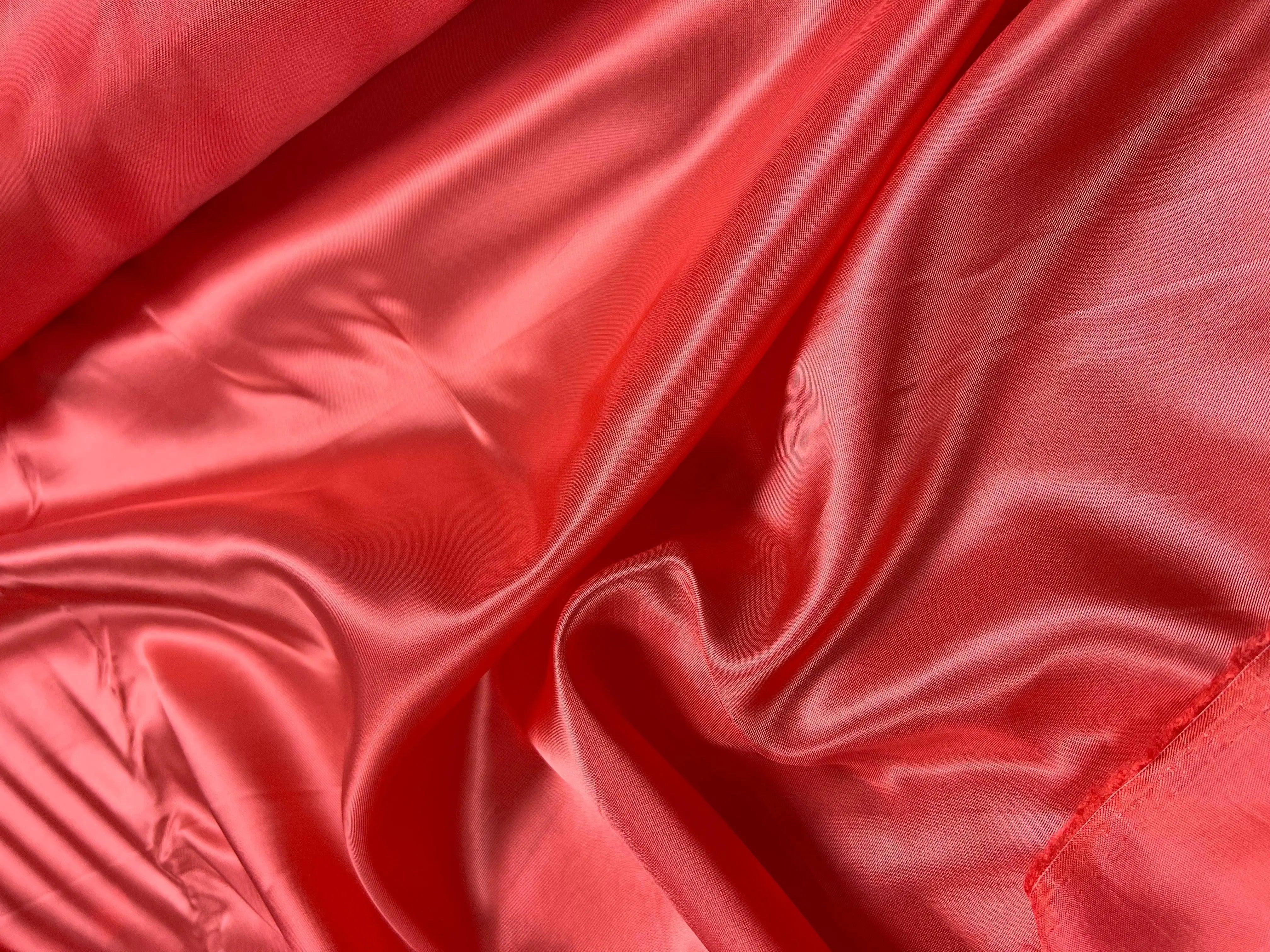 DOUBLURE SATIN VISCOSE MANDARINE ACIDULÉE - coupon de 3 mètres - My Little Coupon - tissu - coudre