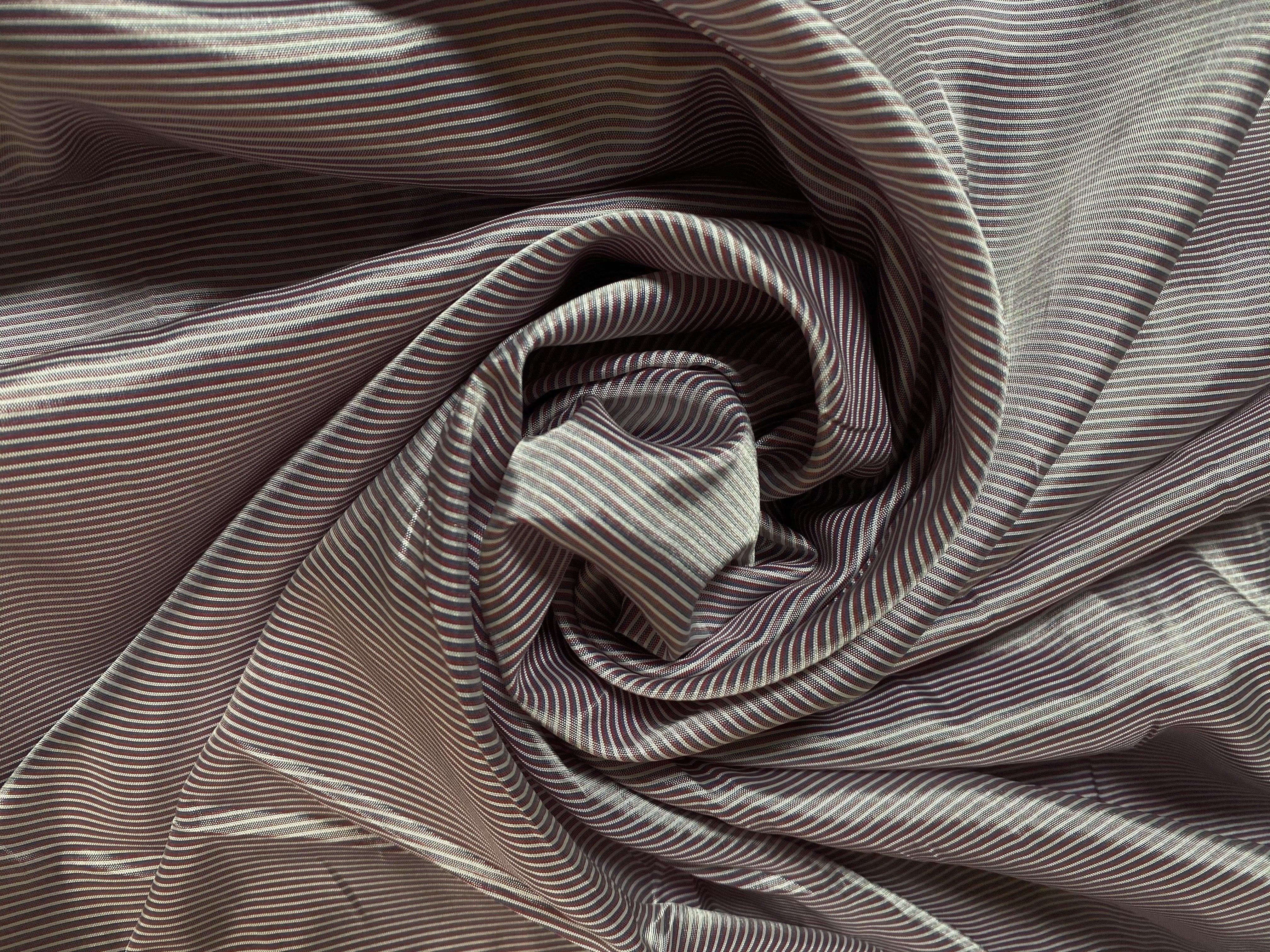 DOUBLURE VIOLETTE BLANCHE DOUBLES RAYURES HORIZONTALES ROUGE ET BLEU - My Little Coupon - tissu - coudre