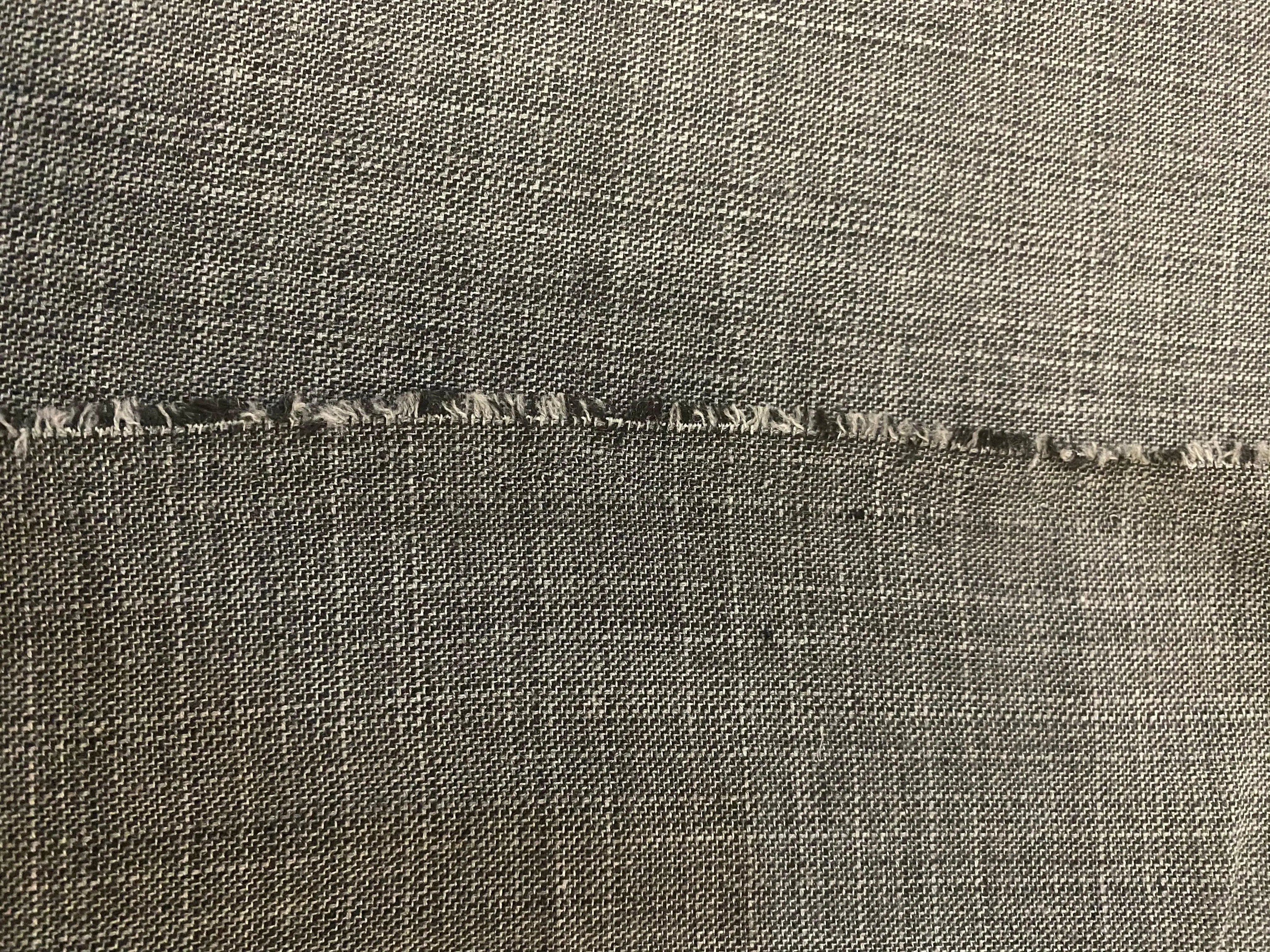 FIL À FIL GRIS 30% LAINE (SUR FILIGRANE CARREAUX) - coupon de tissu de 3 mètres - My Little Coupon - tissu - coudre