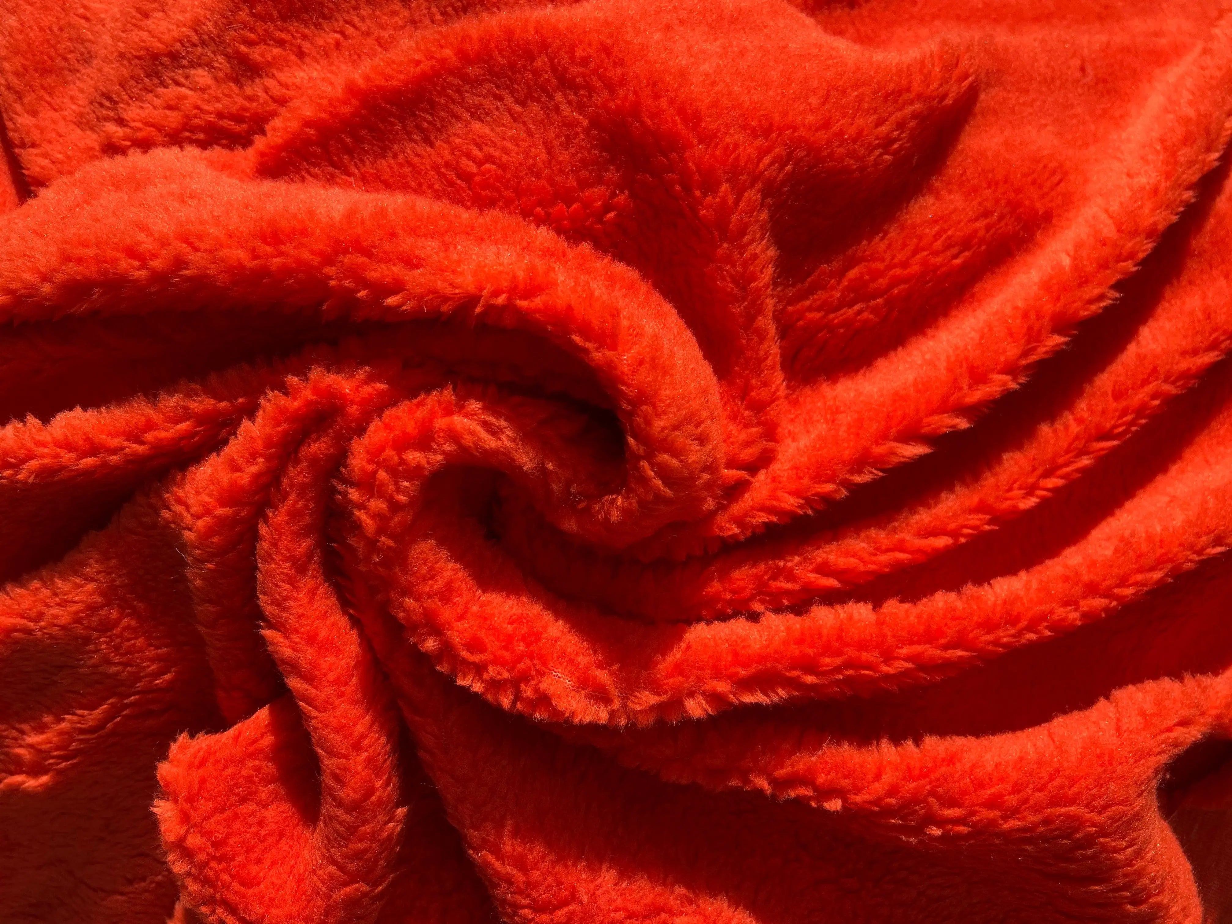 FOURRURE TEDDY MOUTONNÉ ORANGE ACIDULÉ - coupon de 3 mètres - My Little Coupon - tissu - coudre