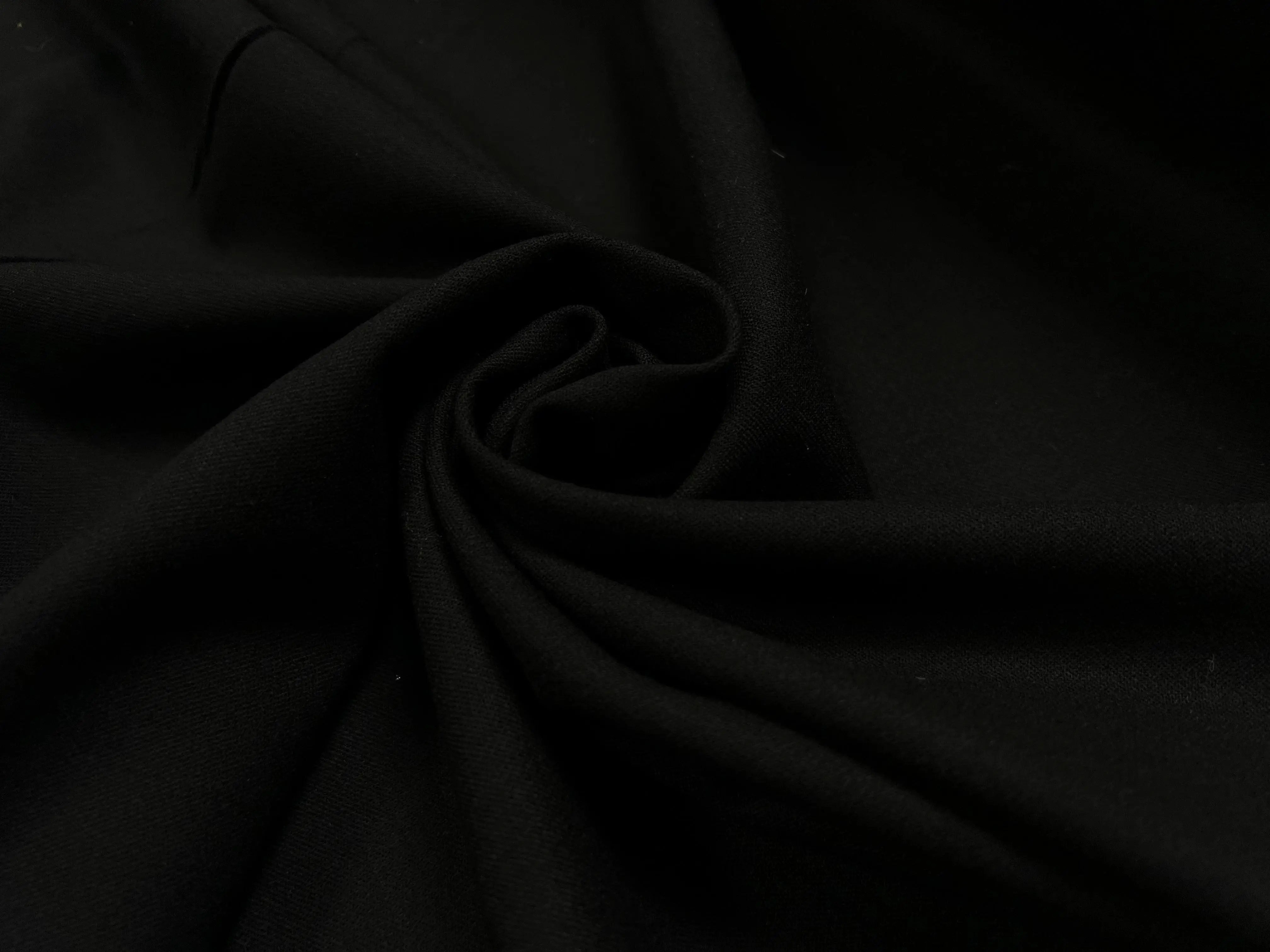 GABARDINE DE LAINE NOIR STRIES FAÇON DRILL - coupon de 3 mètres - My Little Coupon - tissu - coudre
