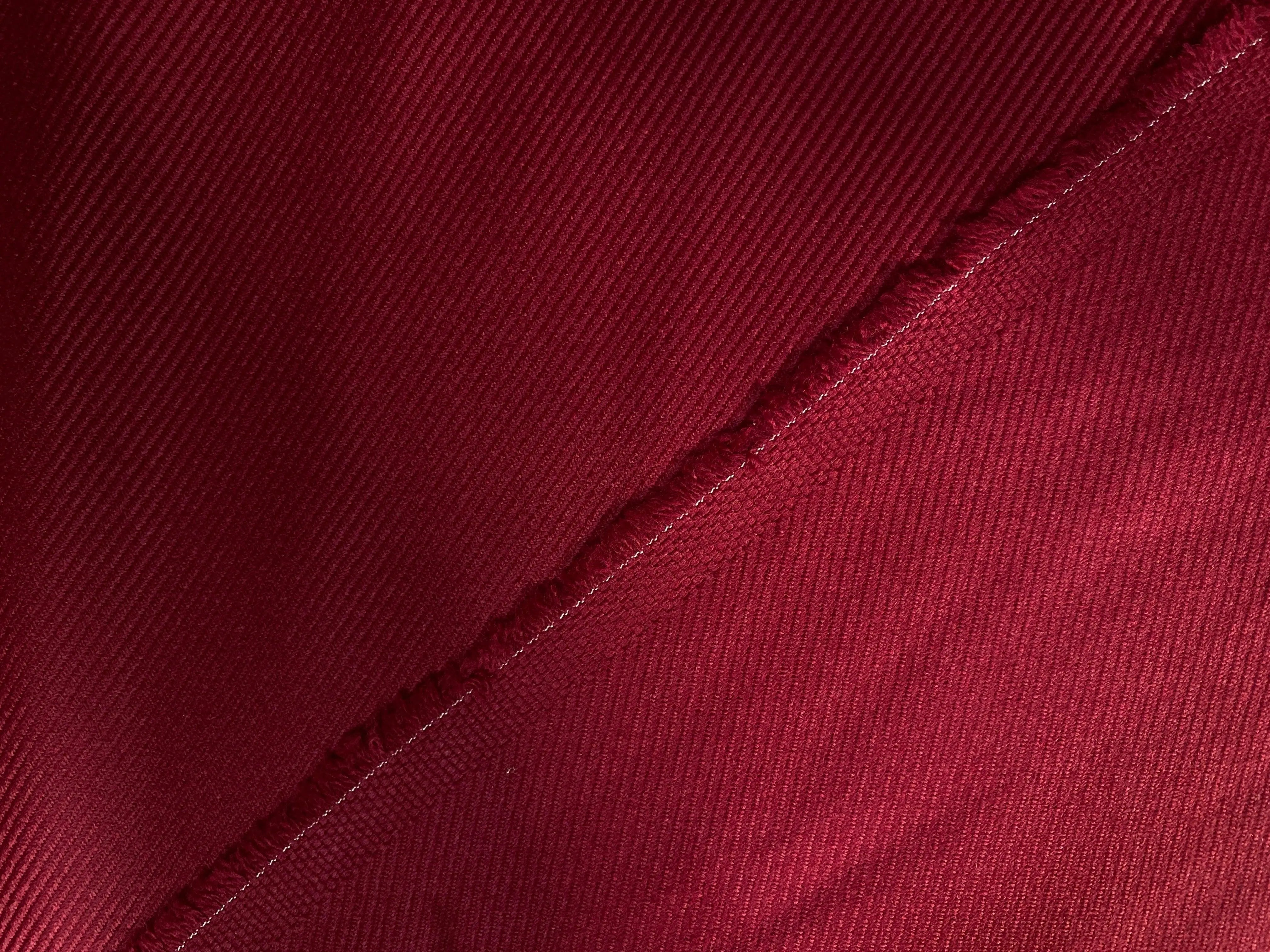GABARDINE DE LAINE ROUGE LIE DE VIN 50% LAINE - coupon de 3 mètres - My Little Coupon - tissu - coudre