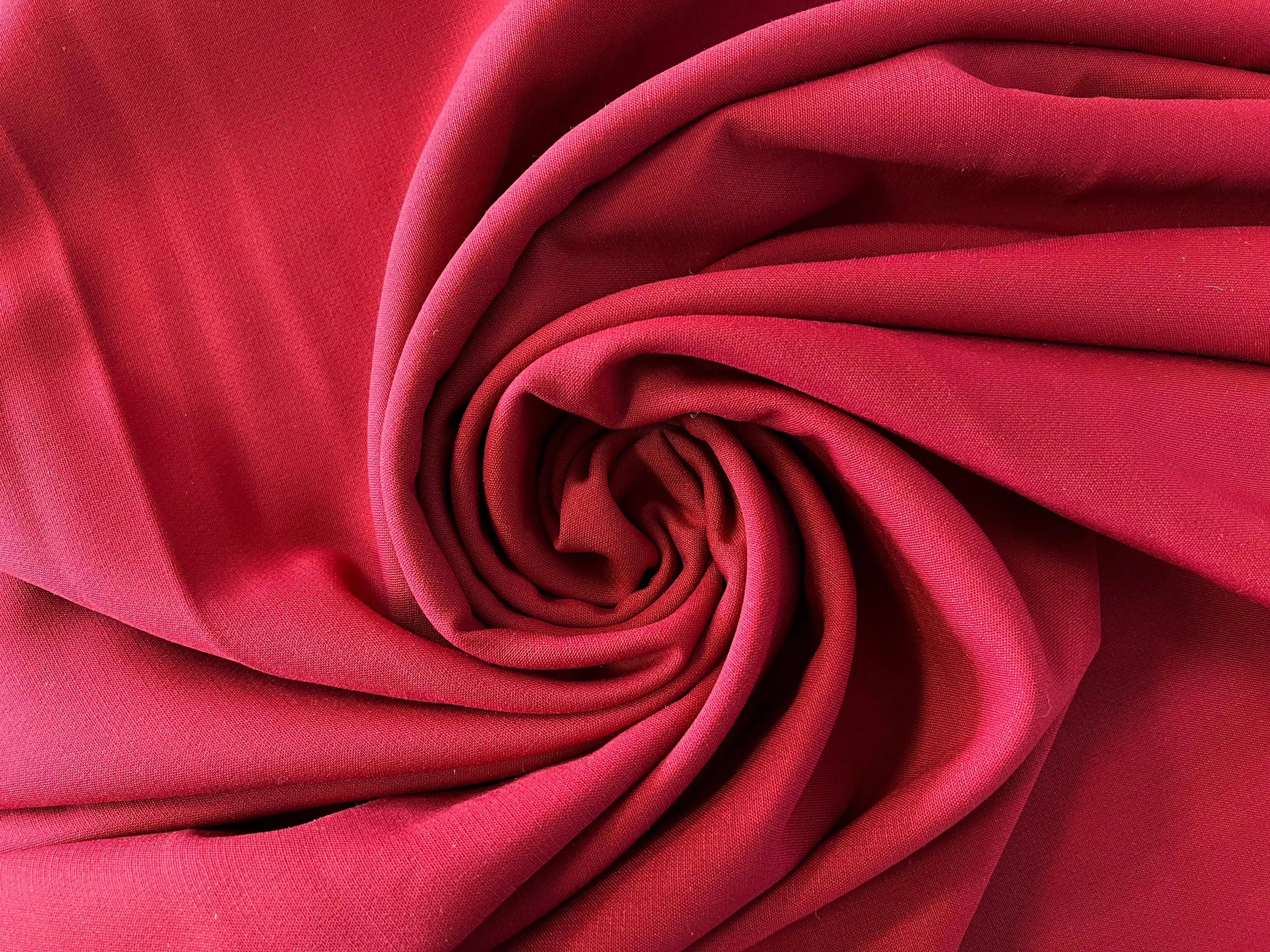 GABARDINE POLYESTER PRESTIGE JAPON ROUGE AMOUREUX - My Little Coupon - tissu - coudre