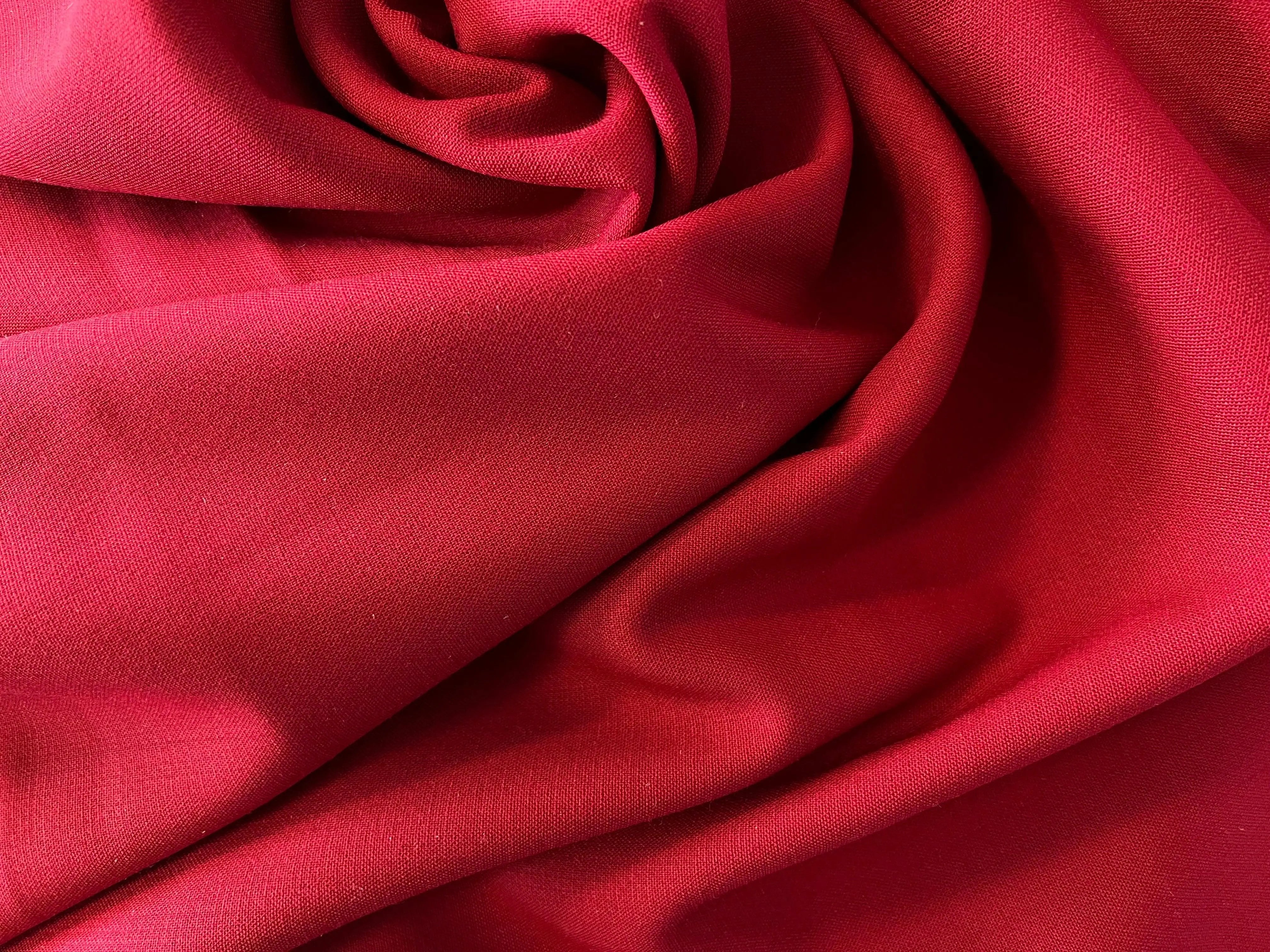 GABARDINE POLYESTER PRESTIGE JAPON ROUGE AMOUREUX - My Little Coupon - tissu - coudre