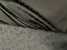 JACQUARD SATINÉ KAKI FLEURS - My Little Coupon - tissu - coudre