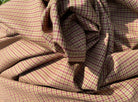 LAINAGE CARREAUX EXTENSIBLES BEIGES ET BORDEAUX 98% LAINE - My Little Coupon - tissu - coudre