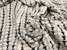 LAINAGE MANTEAU BOUCLETTE RECTANGLE BLANC CASSÉ SUR FOND NOIR - My Little Coupon - tissu - coudre