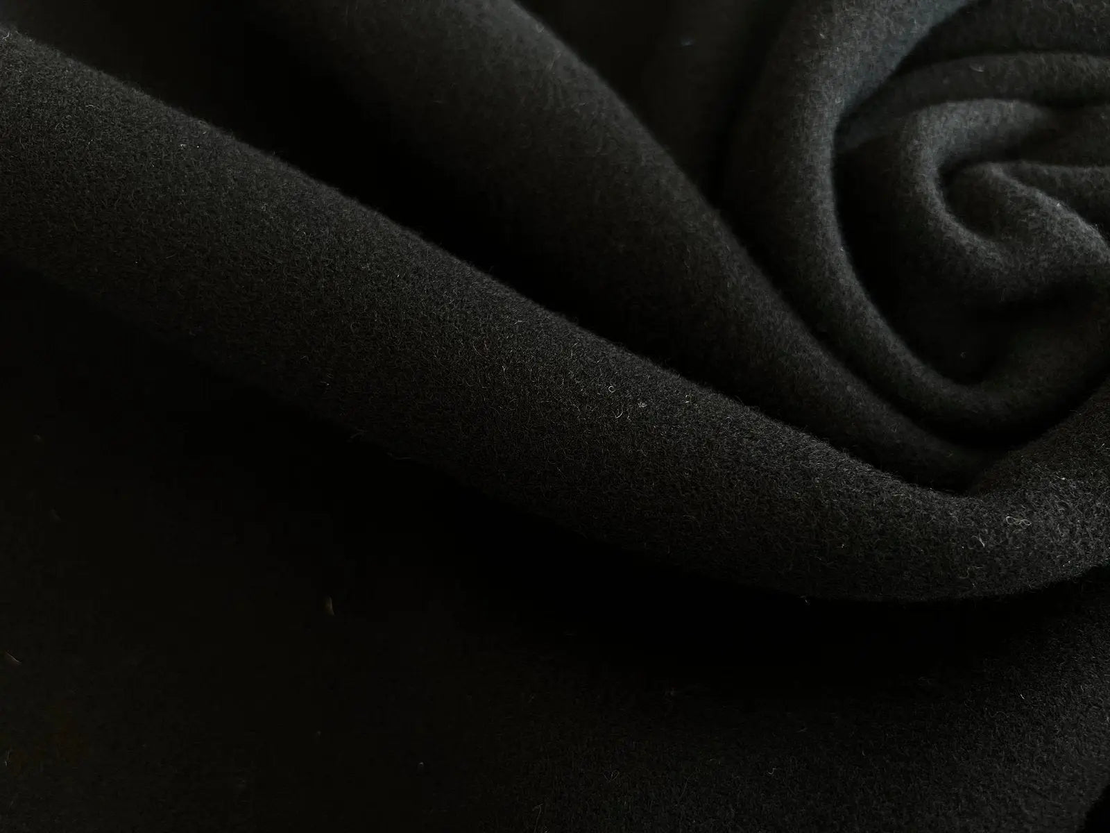 LAINAGE MANTEAU MOLLETON DE LAINE NOIR - My Little Coupon - tissu - coudre