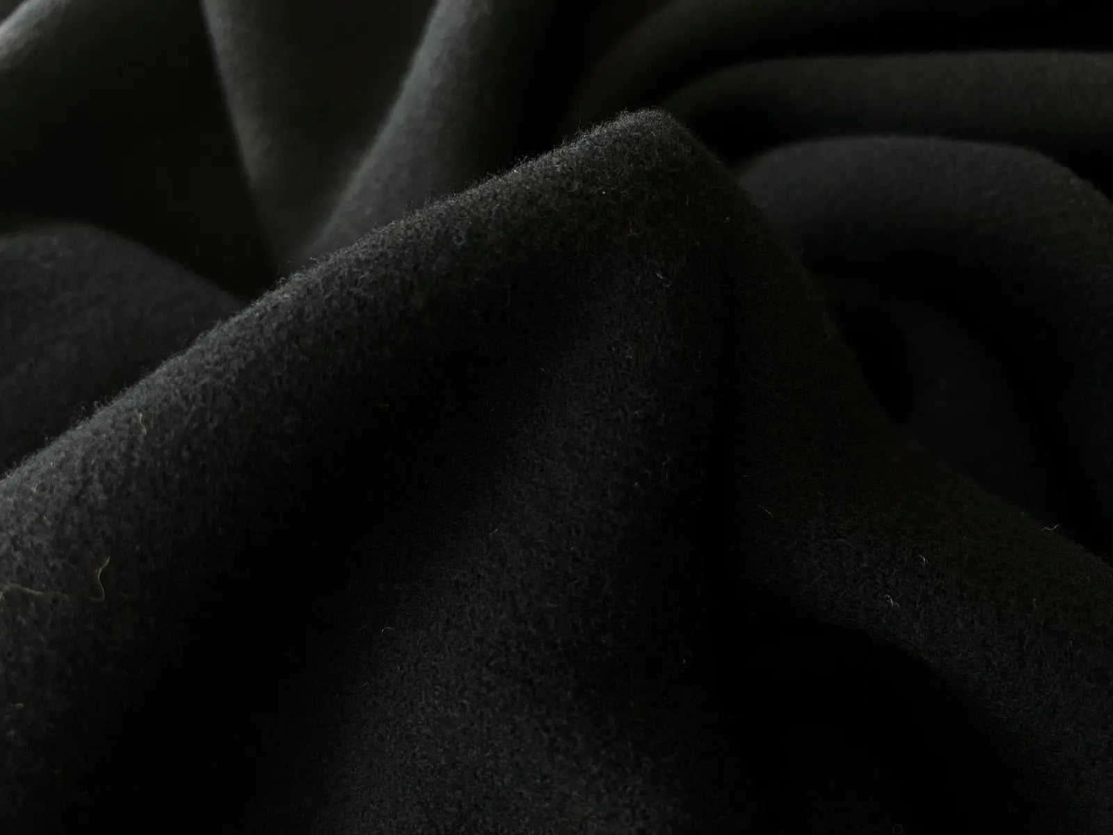 LAINAGE MANTEAU MOLLETON DE LAINE NOIR - My Little Coupon - tissu - coudre
