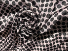PONGÉ DE SOIE PASTILLES NOIRES SUR FOND ROSE - coupon de tissu de 3 mètres - My Little Coupon - tissu - coudre