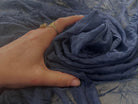 RÉSILLE FINE LYCRA BLEU INDIGO EFFET FROISSÉ - My Little Coupon - tissu - coudre