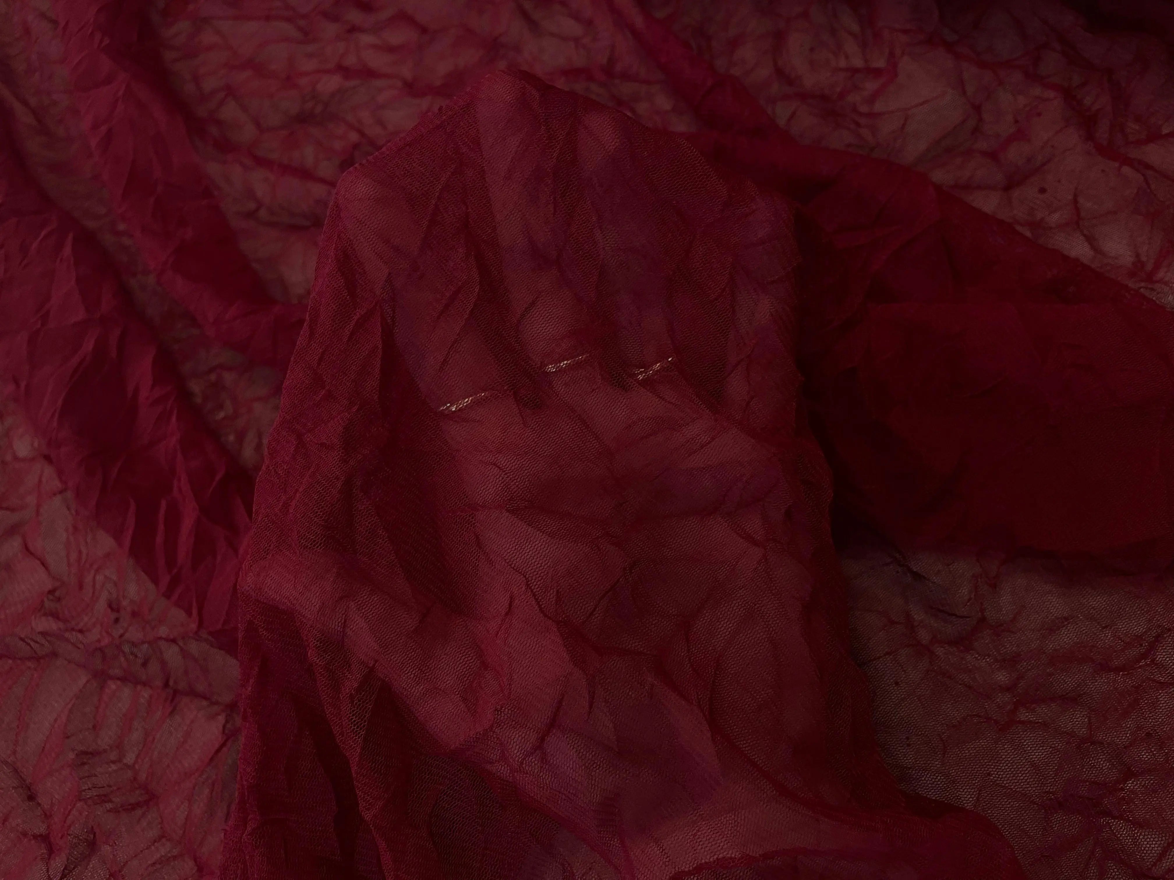 RÉSILLE FINE LYCRA ROUGE AMOUR EFFET FROISSÉ - My Little Coupon - tissu - coudre