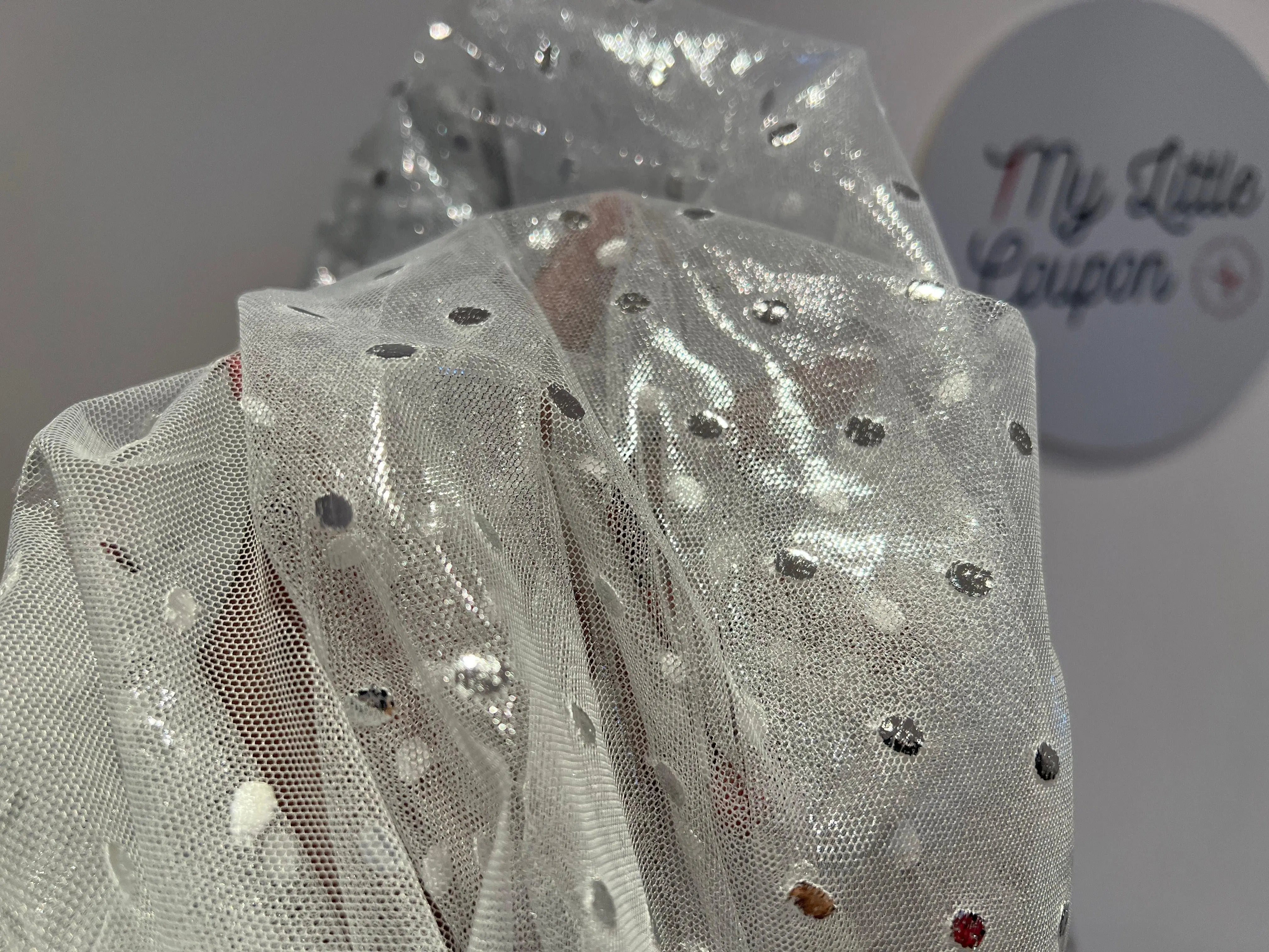 RESILLE LUNE PLUMETIS ARGENT - My Little Coupon - tissu - coudre