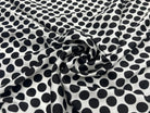 SATIN DE SOIE EXTENSIBLE POIS NOIR MULTIPLE SUR FOND BLANC - My Little Coupon - tissu - coudre