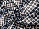 SATIN DE SOIE EXTENSIBLE POIS NOIR SUR FOND BLEU CIEL - coupon de 3 mètres - My Little Coupon - tissu - coudre