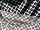 SATIN DE SOIE EXTENSIBLE POIS NOIR SUR FOND BLEU CIEL - coupon de 3 mètres - My Little Coupon - tissu - coudre