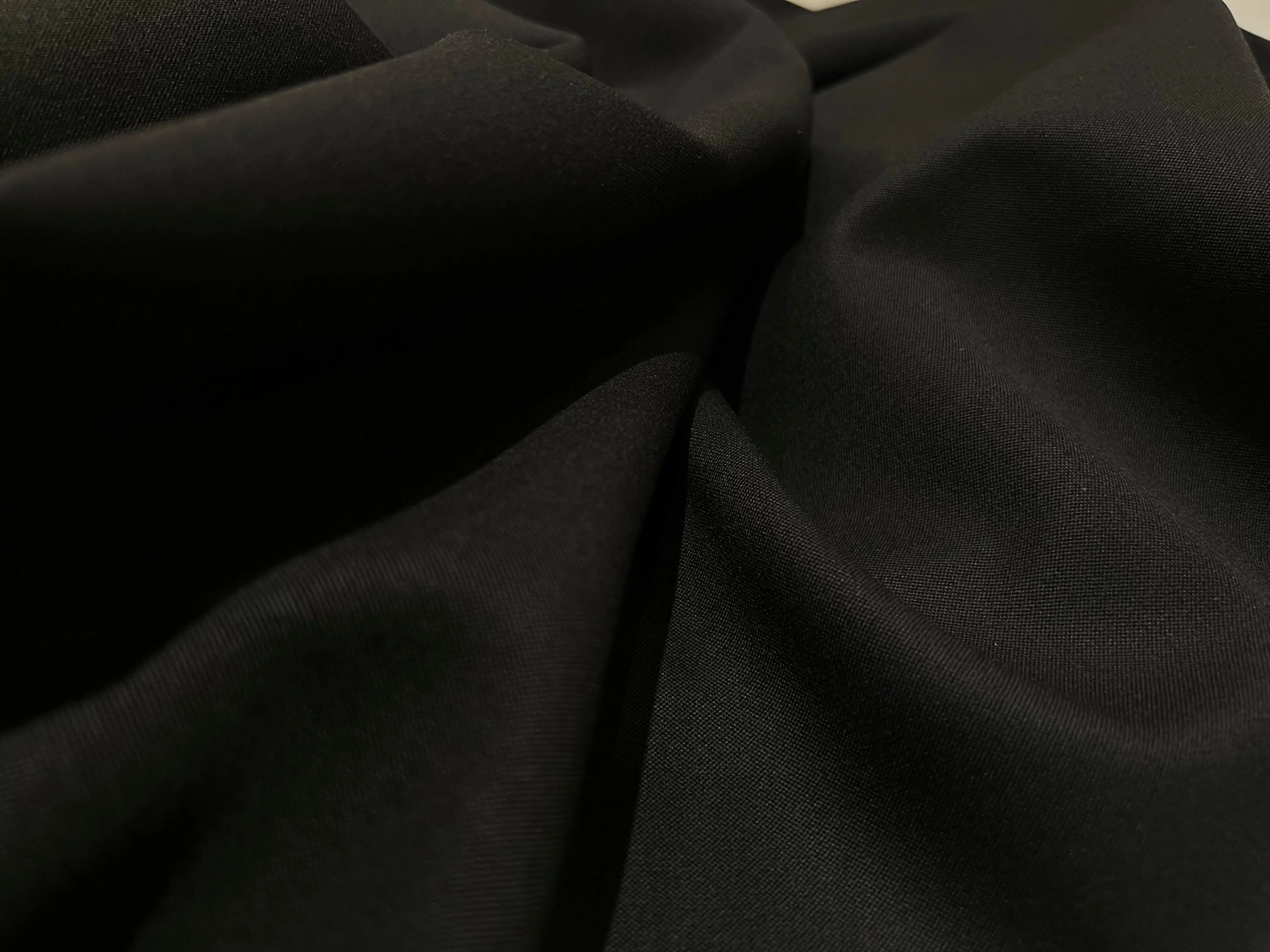 SERGÉ LOURD POLYLAINE NOIR PROFOND - My Little Coupon - tissu - coudre