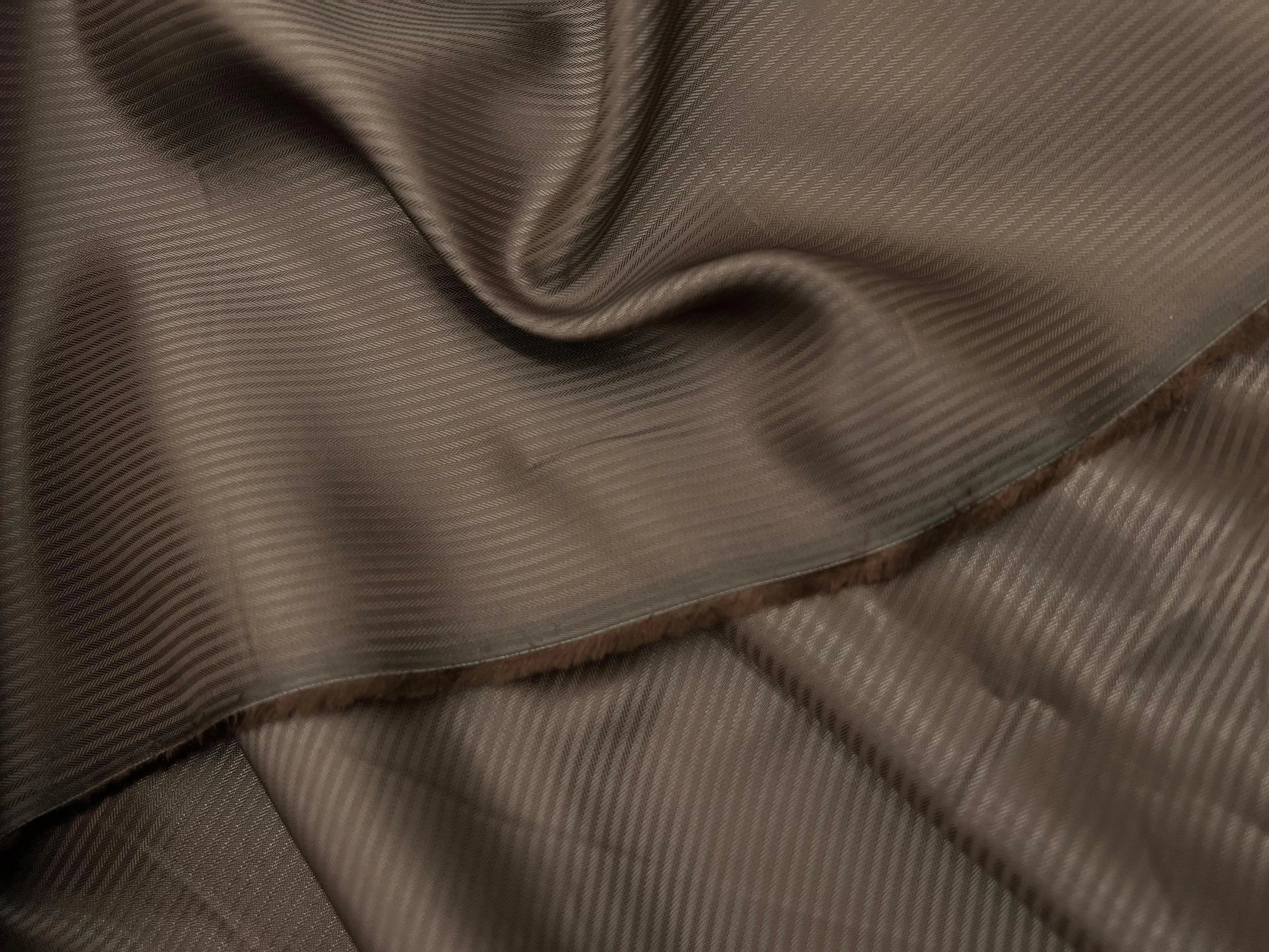 TAFFETAS FANTAISIE RAYURE CARAMEL - coupon de 3 mètres - My Little Coupon - tissu - coudre