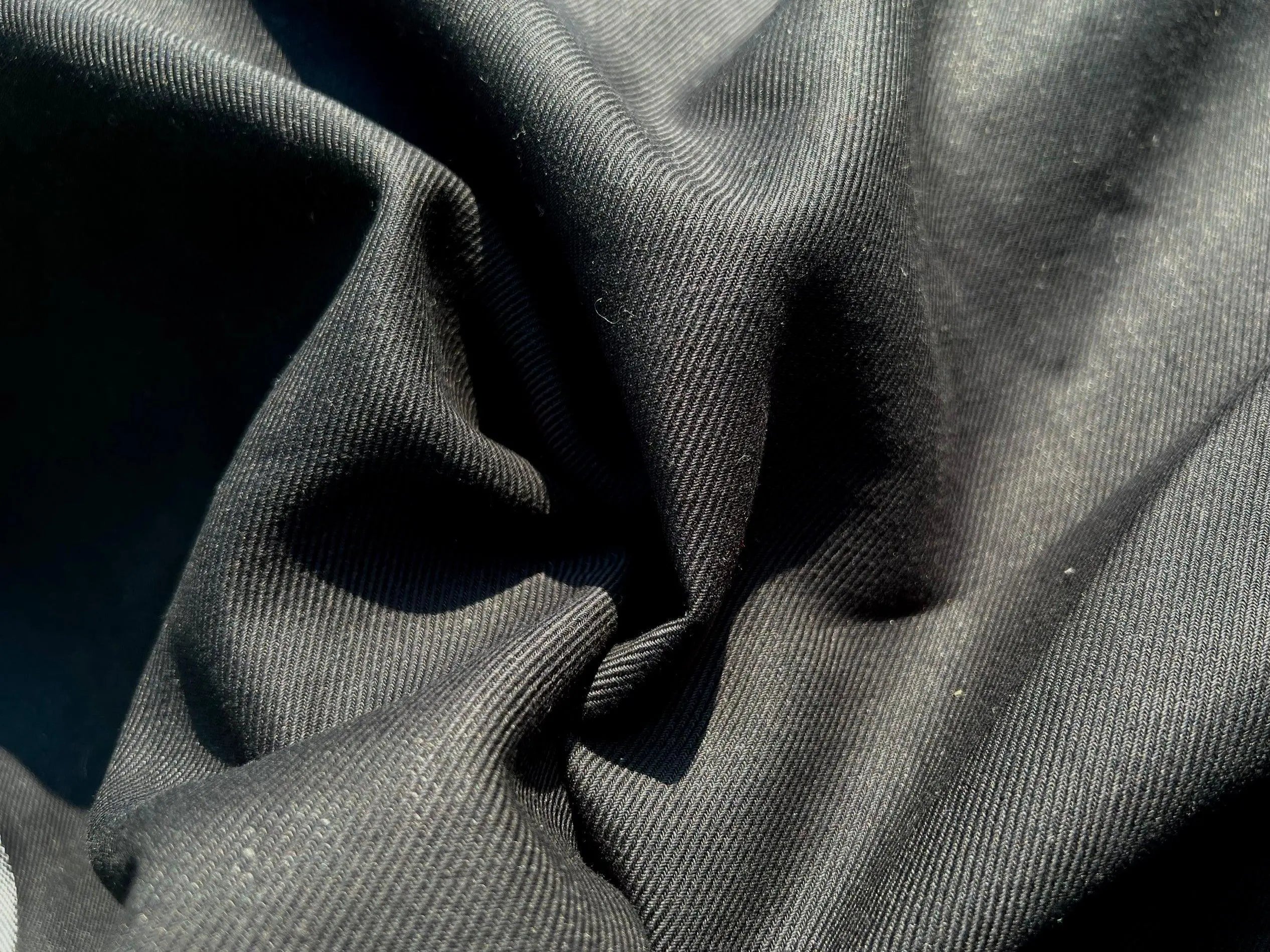TISSU JEANS DRILL DE COTON NOIR - coupon de 3 mètres - My Little Coupon - tissu - coudre