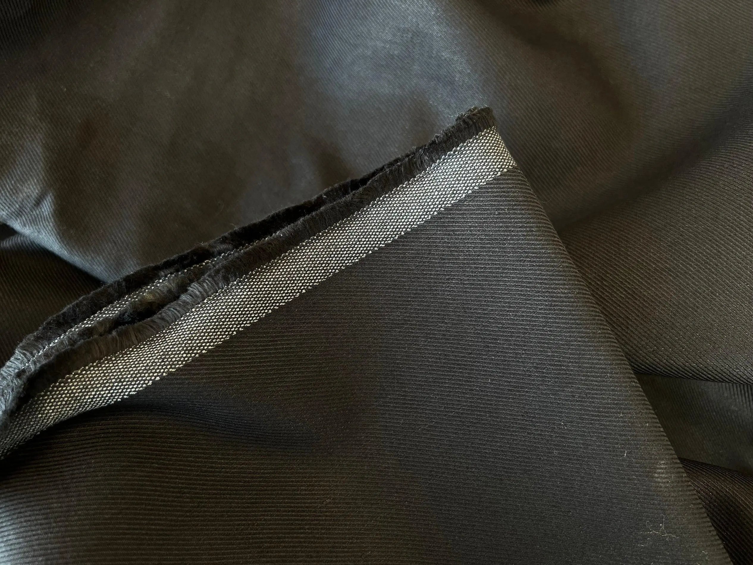 TISSU JEANS DRILL DE COTON NOIR - coupon de 3 mètres - My Little Coupon - tissu - coudre