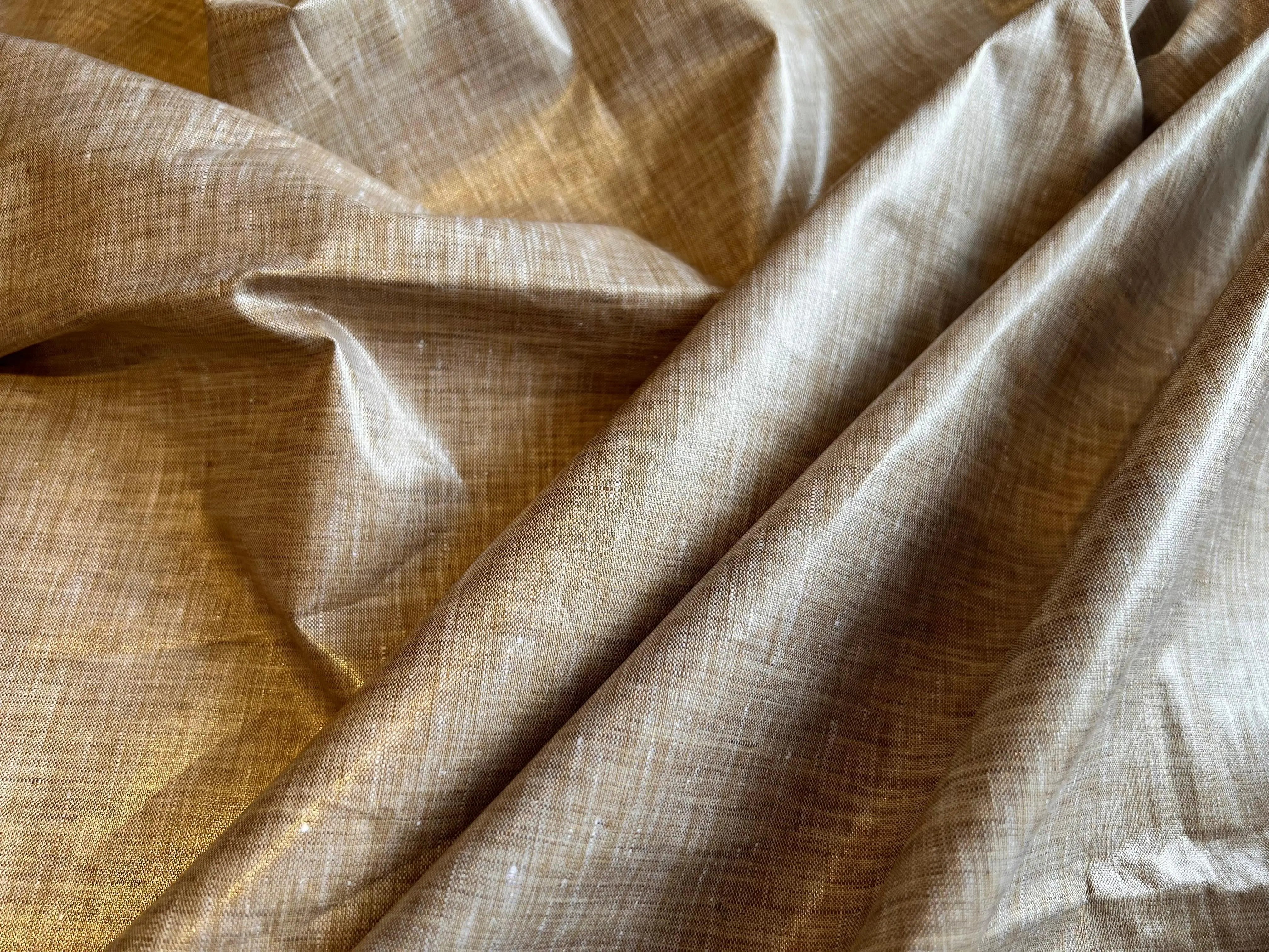 TOILE DE LIN CHINTZÉ COULEUR MUESLI CHINÉ - My Little Coupon - tissu - coudre