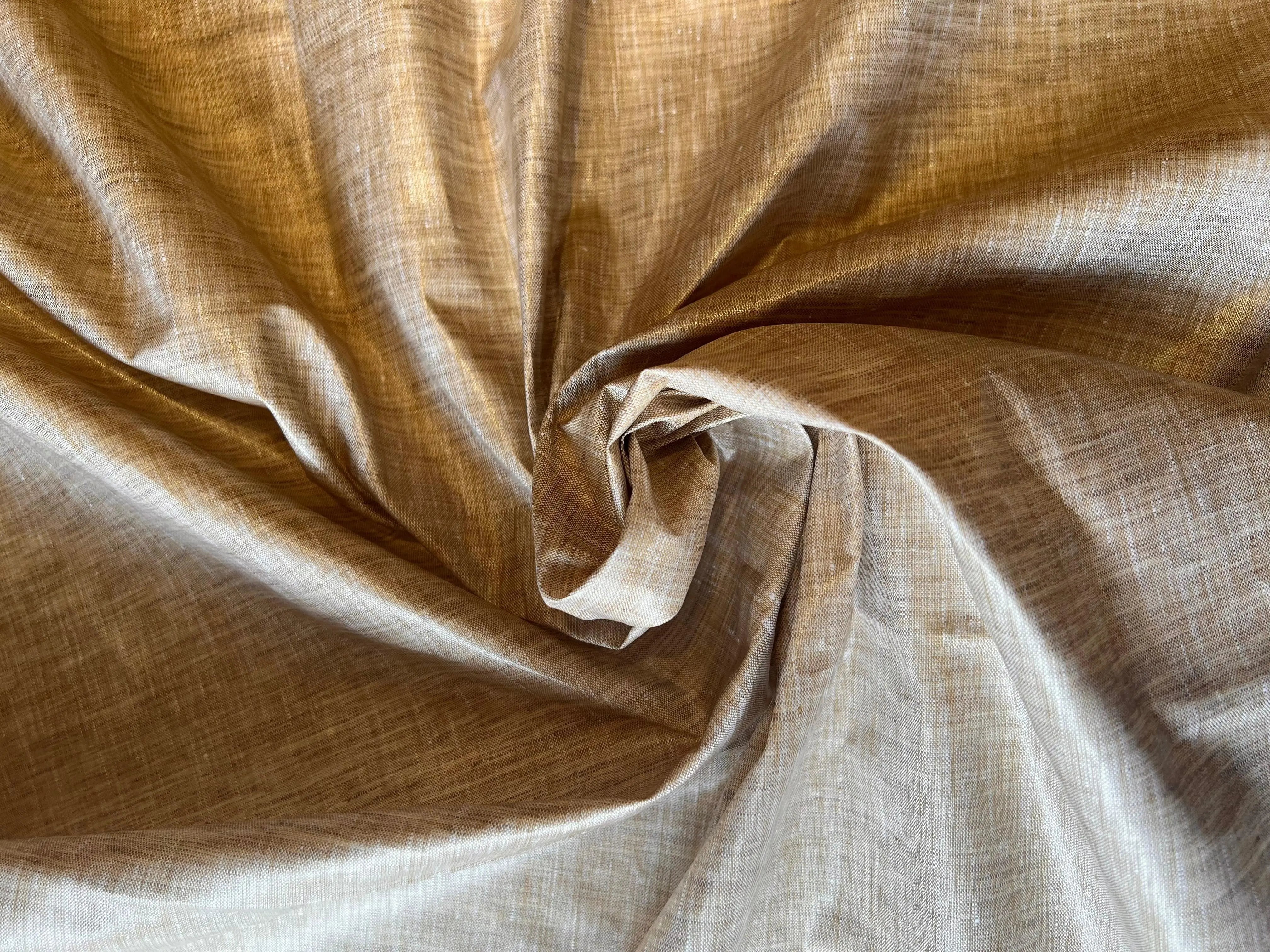 TOILE DE LIN CHINTZÉ COULEUR MUESLI CHINÉ - My Little Coupon - tissu - coudre
