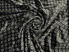 VELOURS LISSE FOND KHAKI FONCÉ PETITS MOTIFS - My Little Coupon - tissu - coudre