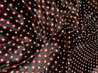 VELOURS LISSE FOND NOIR PETITS MOTIFS 18% SOIE - My Little Coupon - tissu - coudre