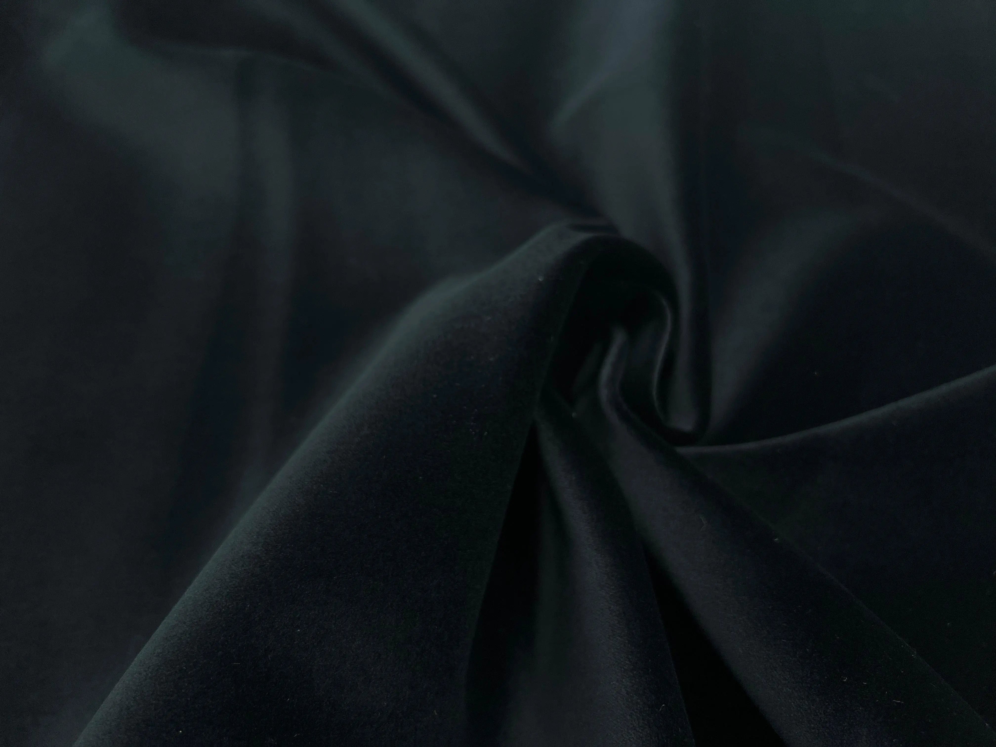 VELOURS PALATINE NOIR 100% COTON DÉJÀ THERMOCOLLÉ - My Little Coupon - tissu - coudre