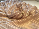 VOILE DÉCORÉ BANDE SATIN BEIGE DORÉ - coupon de 3 mètres - My Little Coupon - tissu - coudre