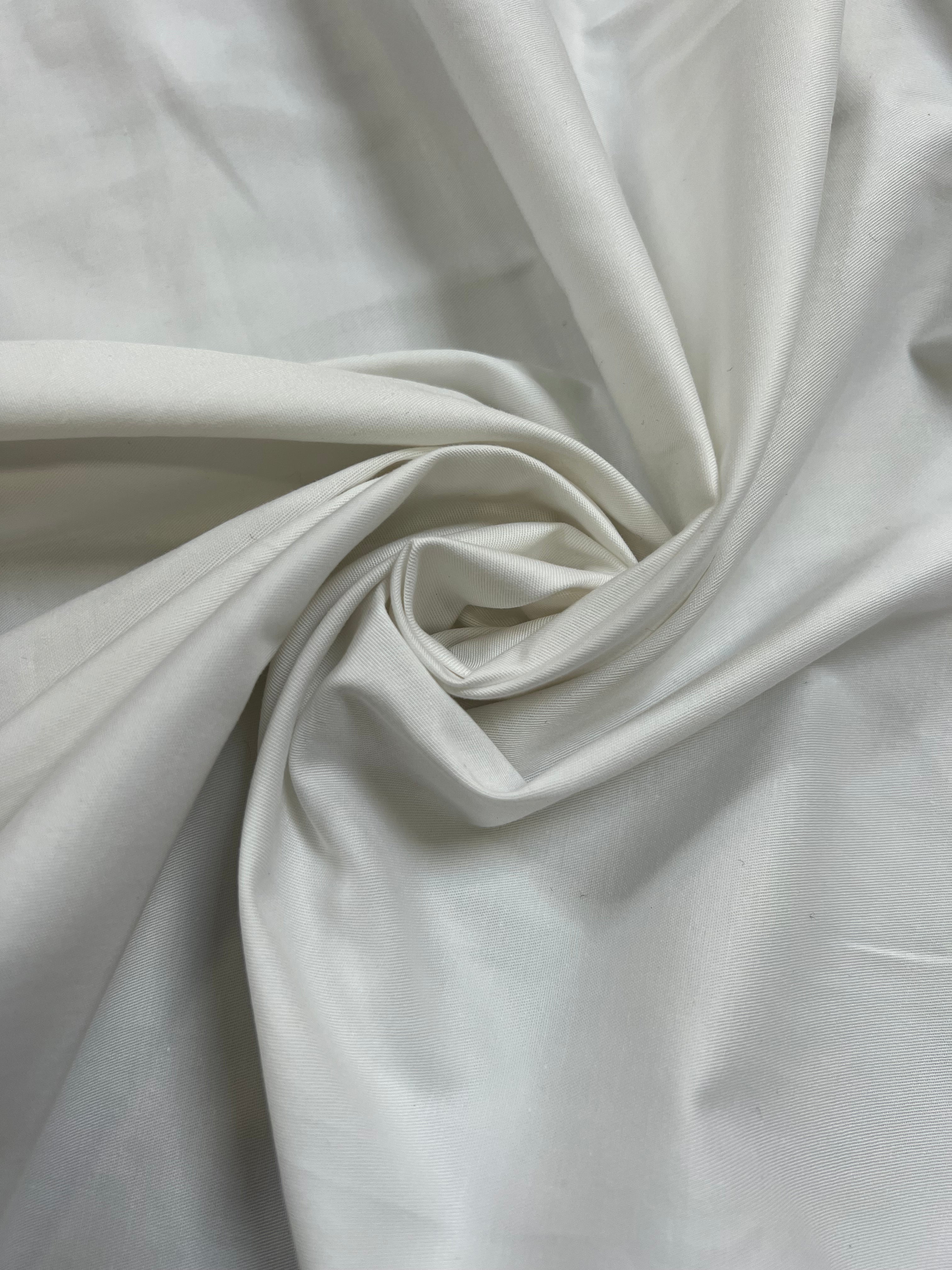 TOILE DE COTON BLANCHE FINEMENT SERGÉ MSO